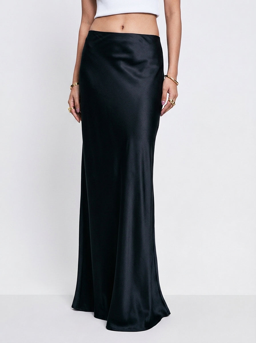 Acetate Satin Mermaid Maxi Skirt