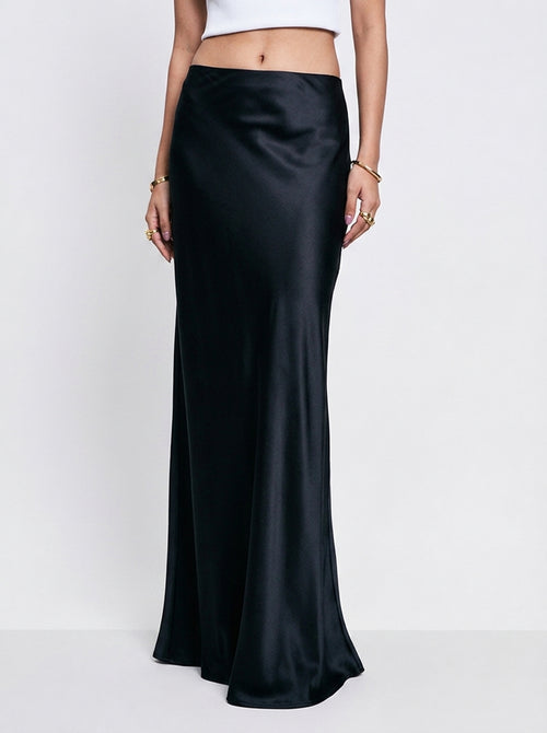 Acetate Satin Mermaid Maxi Skirt