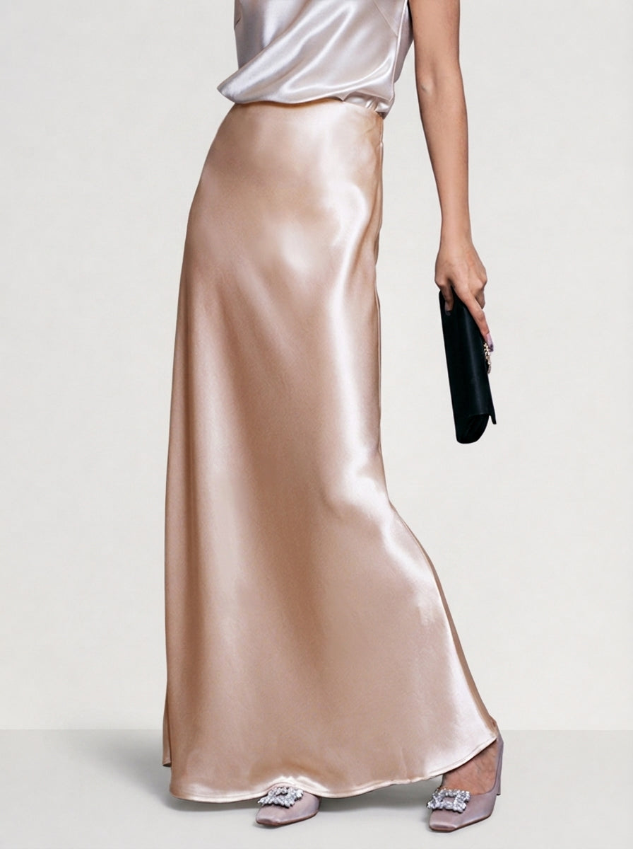 Acetate Satin Mermaid Maxi Skirt