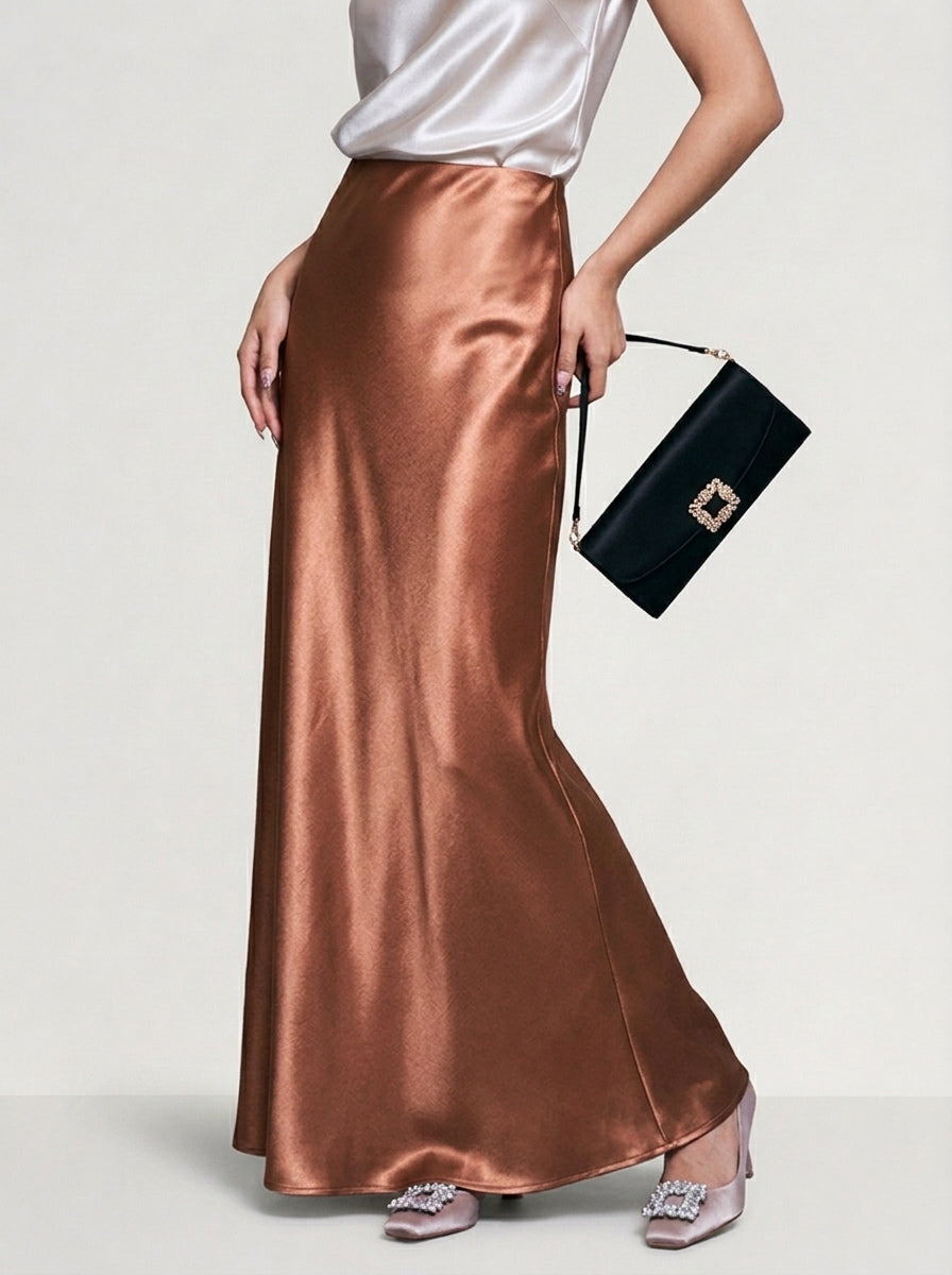 Acetate Satin Mermaid Maxi Skirt