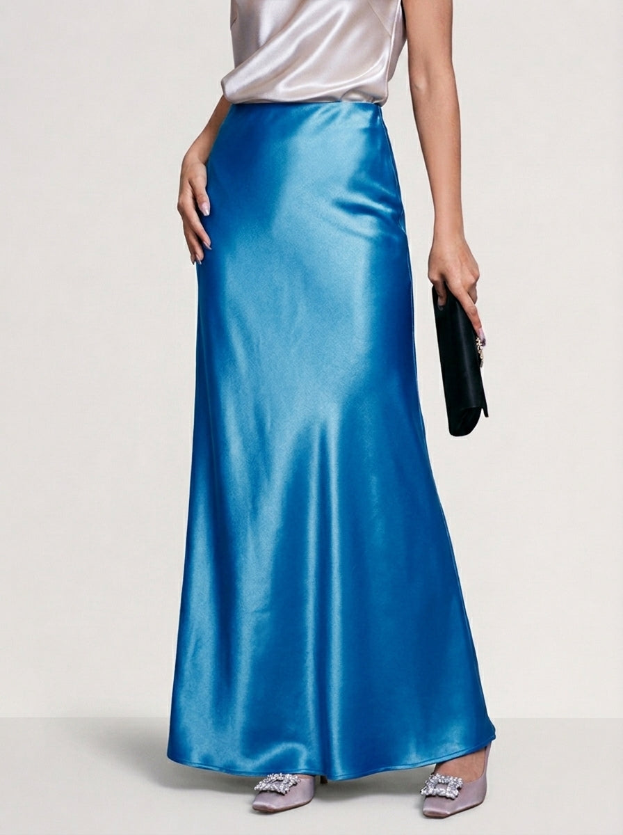 Acetate Satin Mermaid Maxi Skirt