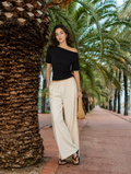 Off-Shoulder Ruched Short Sleeve Top