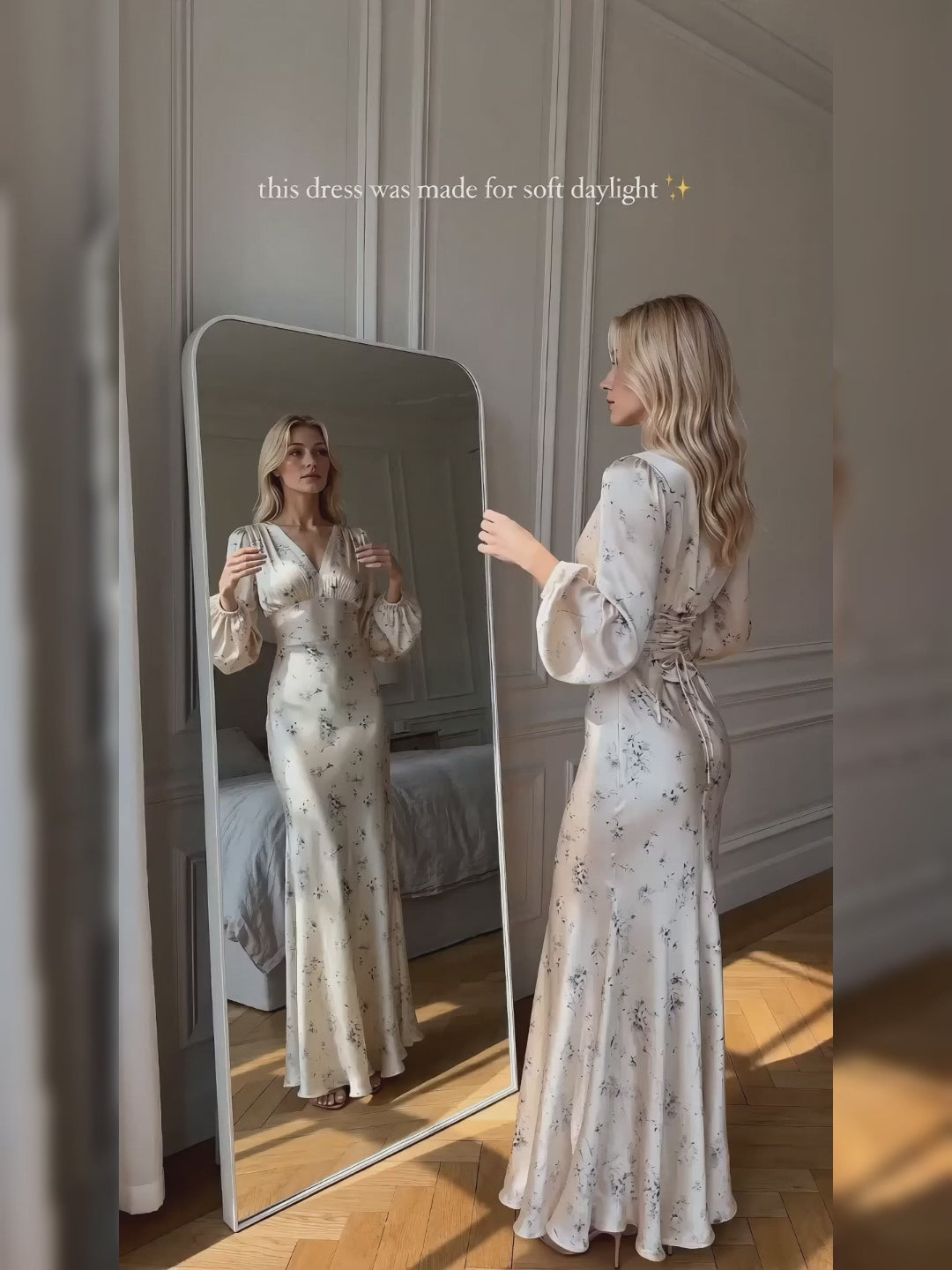 Emilia Floral Satin-Look Maxi Dress