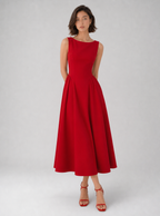 Zephrina Sleeveless Back Cutout Fit & Flare Midi Dress