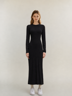 Rachel Langarm-Midikleid