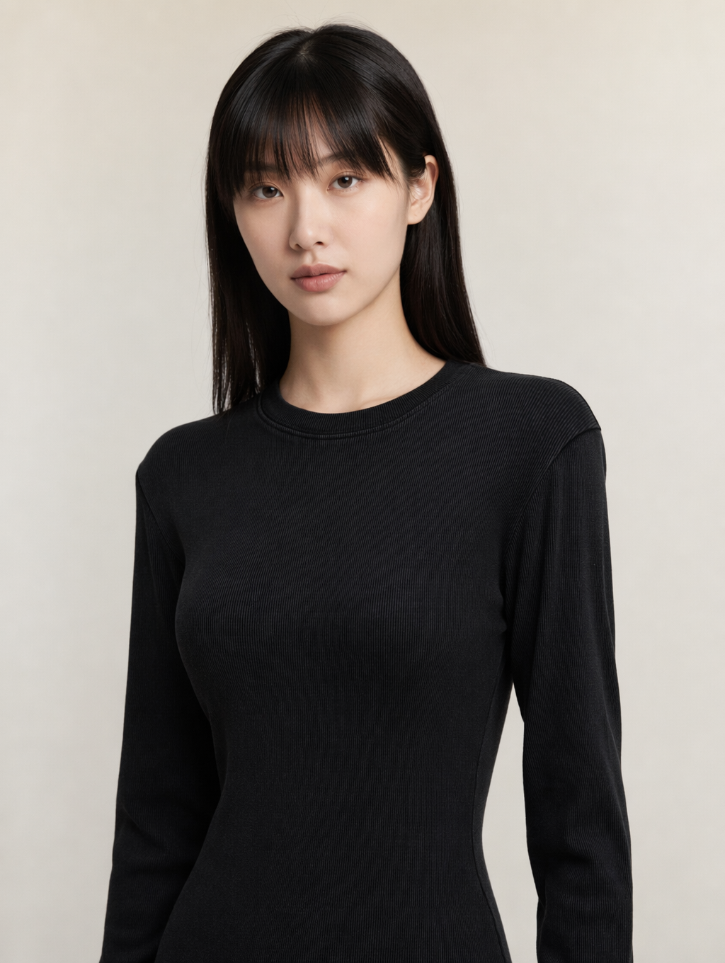 Long Sleeve Ribbed Knit Maxi Dress