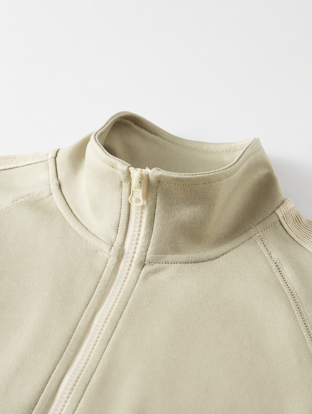 Cropped Zip-Up Mock Neck Short Sleeve Jacket