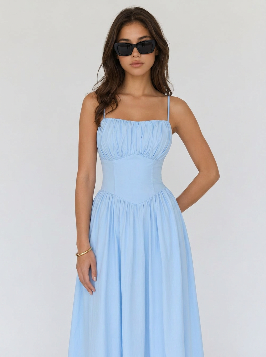 Mackenzie Fließendes Midikleid
