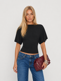 Short Sleeve Loose Fit Knit Top