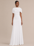 Ingrid drapiertes, gerafftes Maxikleid