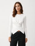 Twist-Front Long Sleeve Top
