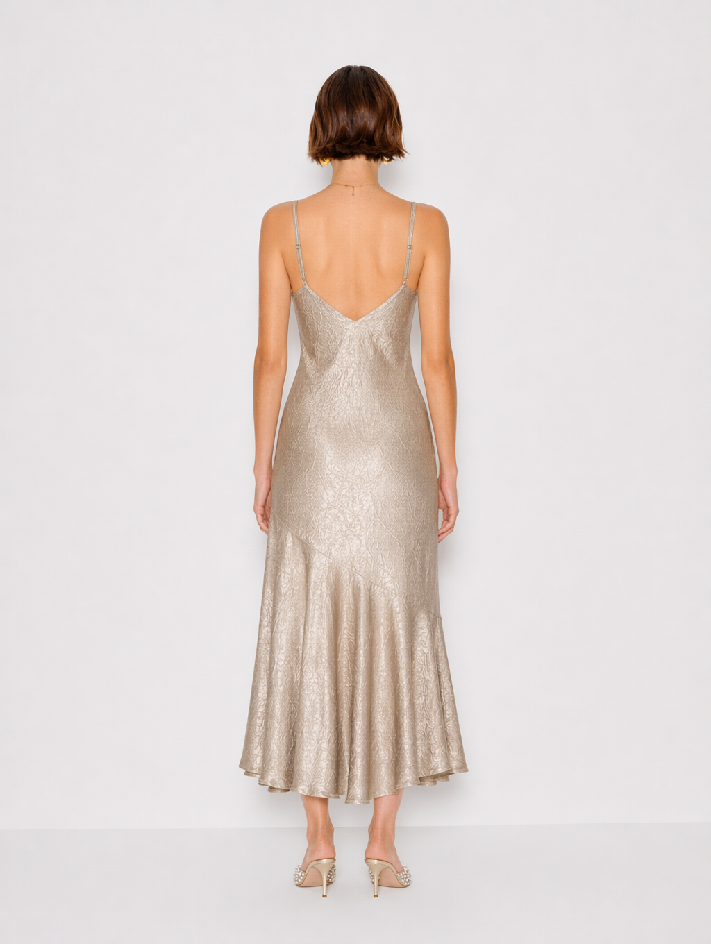 Luxe Champagne Satin Slip Maxi Dress