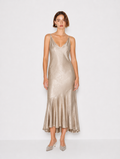 Luxe Champagne Satin Slip Maxi Dress