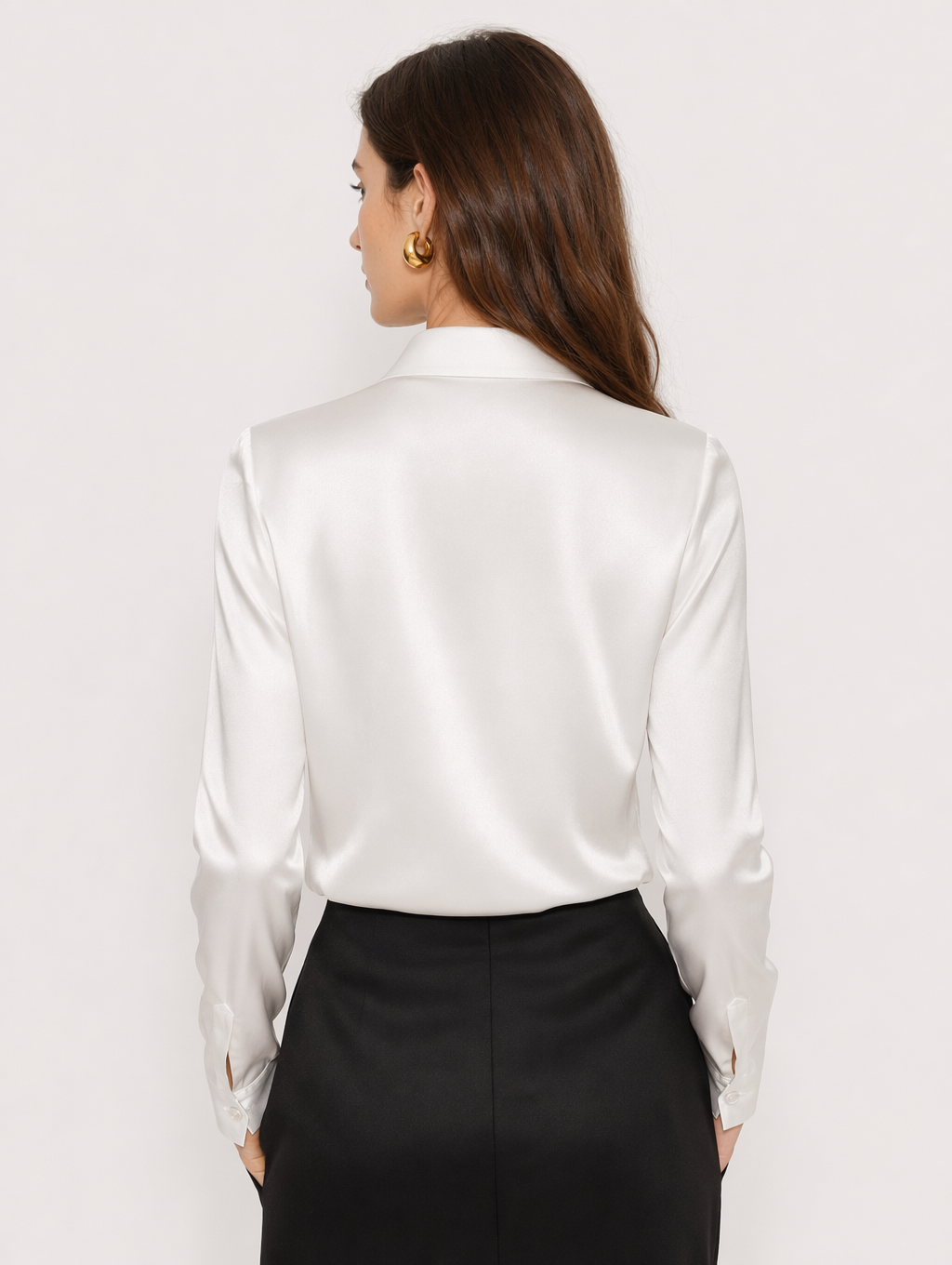 Acetate Satin Cowl Neck Blouse