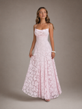 Blush Pink Lace Maxi Dress