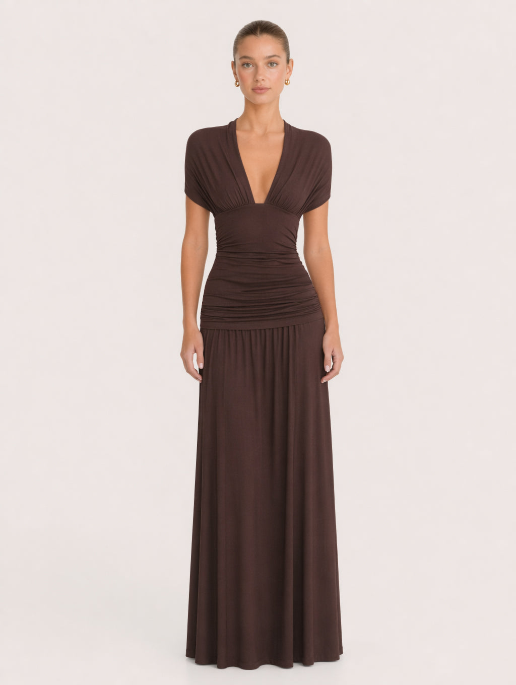 Halter Neck Deep V Maxi Dress