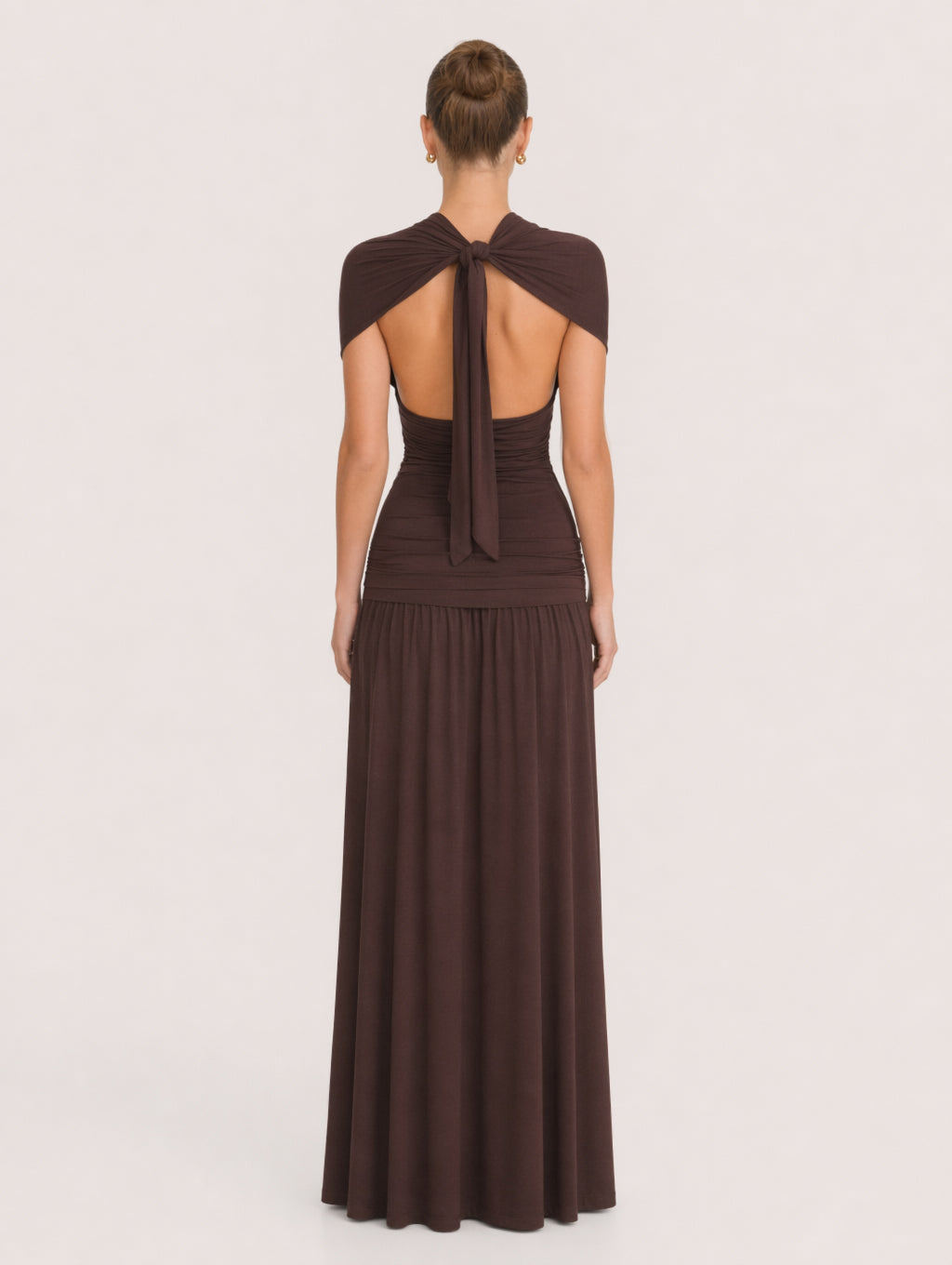 Halter Neck Deep V Maxi Dress